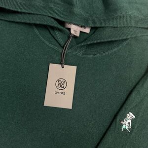 G/Fore Hooded Sweater XXL 100% Cashmere Green Knit Pullover Golf Mens NEW
